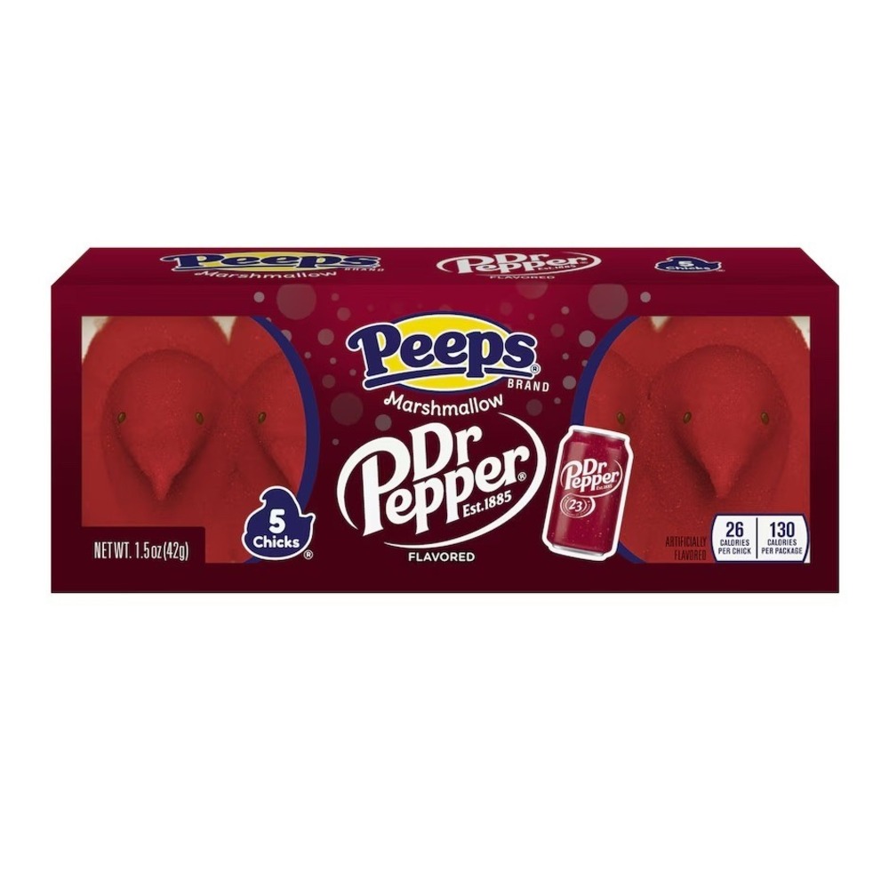 Peeps NEW Dr. Pepper‎ Flavored Marshmallow Chicks Peeps 1ea 2 Pack/3oz/84gm RARE